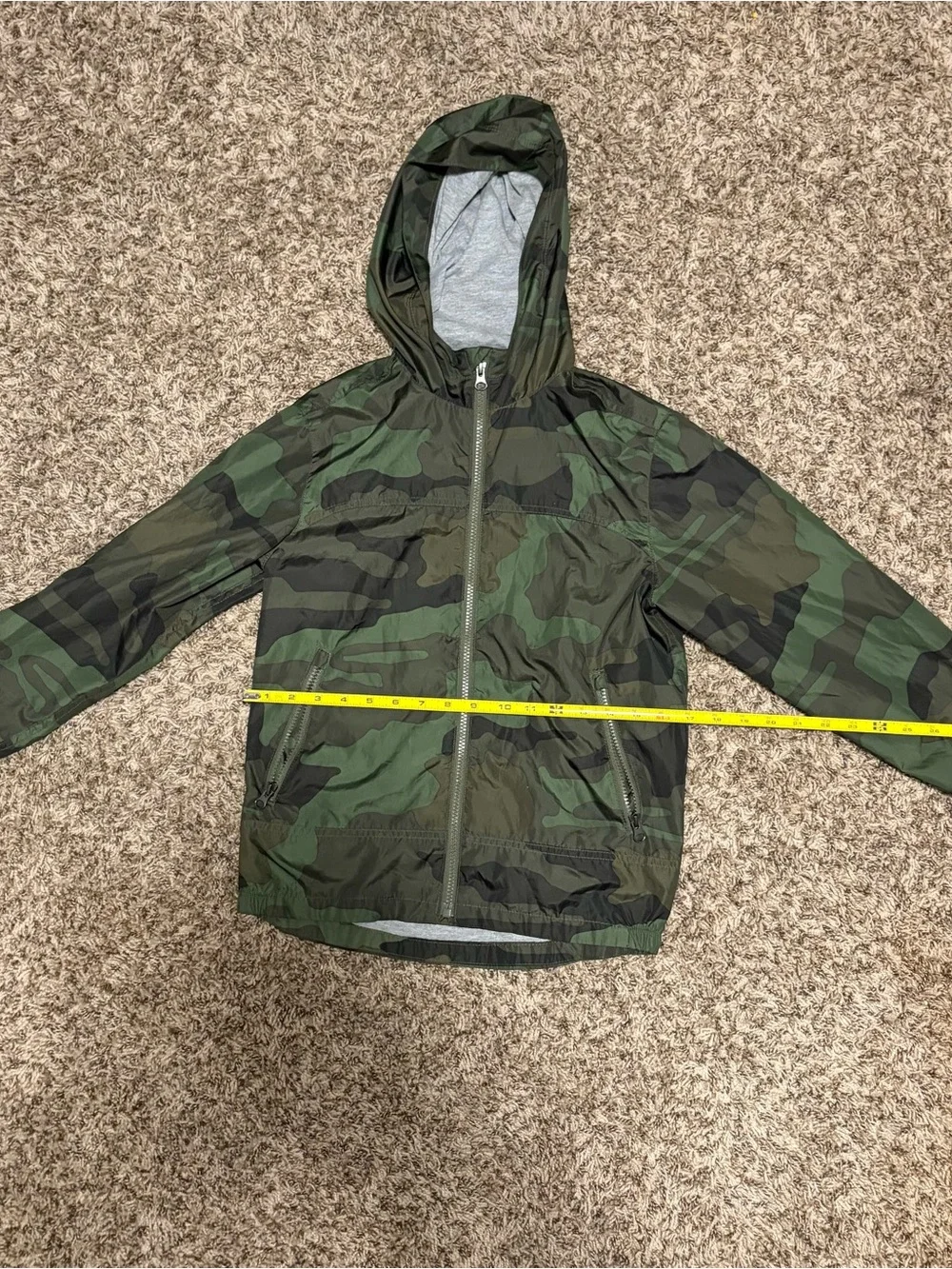 GAP Boys Camouflage Hooded Rain Jacket - Green